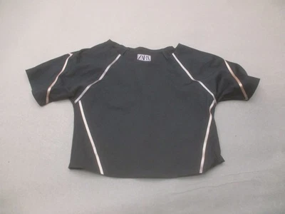Zara Size 11-12 (152cm) Girls Black Short Sleeve Round Neck Cropped Top 440 - Image 1 of 4