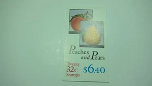 U S 1995 Peaches & Pears Stamp Booklet. Scott# BK178 (20 of Scott# 2487-88) 32c - Picture 1 of 2
