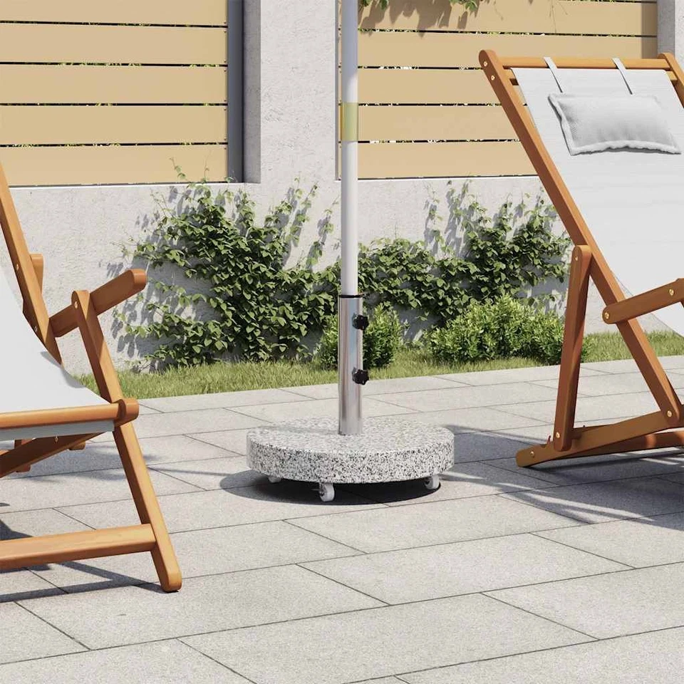 Socle de Parasol Granite 30 kg Rond Gris Base Pied Support Jardin vidaXL - Photo 1/1