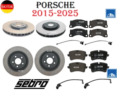 Front & Rear Rotors & Brake Pad Sets with Sensors For 2015-2025 Porsche Macan - Image 1 of 4