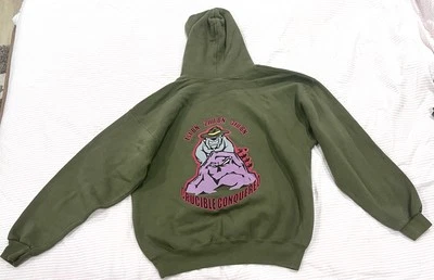 Sudadera con capucha vintage USMC MCRD San Diego para hombre L OD verde Foto 1 de 4