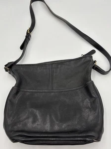 Coach Black Leather Shoulder Bag Crossbody Messenger Vintage - Picture 1 of 11