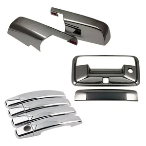 Chrome Door & Tail-gate Handle + Mirror Cover (Bottom-Half) for 14-15 Silverado - Picture 1 of 2