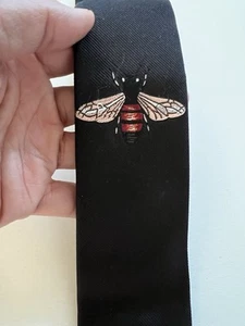 Gucci New Bee Silk Tie Necktie Skinny - Picture 1 of 8