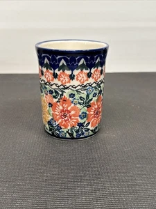 E1 Polnische Keramik Unikat Beschädigter Becher Klein Blumentopf Ga0 - Bild 1 von 12