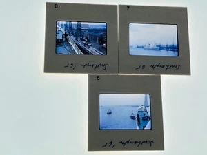Lote de 3 diapositivas fotográficas 1965 35 mm Southampton England Harbor barcos barcos barcos - Imagen 1 de 7