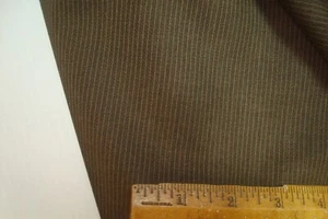 4.33 yds Luxury Wool Fabric 100s Suiting 9.5 oz Chocolate Brown Stripe 156" BTP - Picture 1 of 3