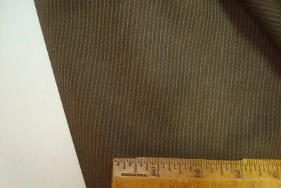 4.33 yds Luxury Wool Fabric 100s Suiting 9.5 oz Chocolate Brown Stripe 156" BTP - Image 1 of 3