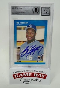 Bo Jackson Autographed 1987 Fleer Baseball #369 Royals RC Trading Card BAS 10 - Picture 1 of 2