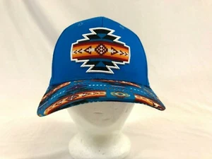 Blue Aztec Pattern Baseball Cap Snapback Hat One Size Adjustable Casual Wear - Foto 1 di 10