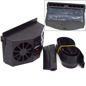 12V Black Auto Solar Dual Fan NO Battery Front/Rear Window Air Vent Cool Cooler
