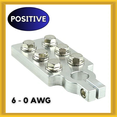 Audiopipe BT-600P Aluminum Multi Cable Battery Terminal 6 Connections Positive - Image 1 of 4