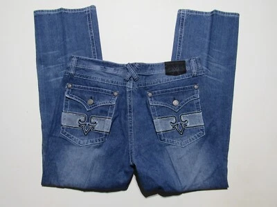 New Xtreme Couture by Affliction Jeans Mens 38x32 Y2K Baggy Flap Pocket Fade - Image 1 of 4