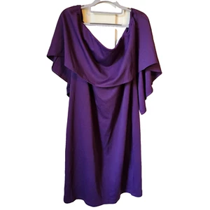 GRACE KARIN Women’s Sz 2XL Purple Sheath with "cape" overlay -wedding / cocktail - Picture 1 of 9