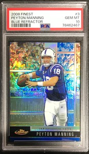 Peyton Manning 2008 Finest Blue Refractor #3 - Colts - PSA10 GEM MINT