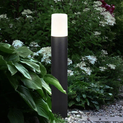 Garten Sockel Lampe Veranda Beleuchtung Außen ALU Poller Steh Leuchte schwarz - Bild 1 von 4
