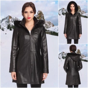 Vintage Covington Women's Size S(6-8) Insulated Leather Jacket Hooded 2in1 Parka - Picture 1 of 7