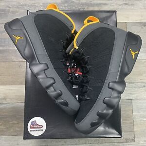 Nike Air Jordan 9 Retro Dark Charcoal University Gold CT8019-070 Size 9.5