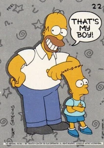 1991 TOPPS THE SIMPSONS BART AND HOMER SIMPSON THATS MY BOY #22 STICKER CARD - Picture 1 of 4
