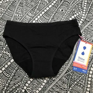 NWT Thinx Tween & Teen Period Underwear Bikini Super Absorbency Black 15/16 Yrs - Picture 1 of 7
