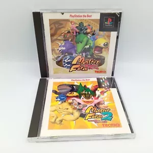 Monster Farm 1 & 2 Best Set PS1 PlayStation 1 Authentic Japanese CIB Complete - Picture 1 of 6