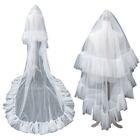 Bride to Be Veil Flouncing Veils with Hair Comb Wedding Hair Accessories White