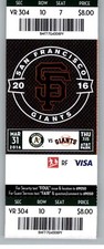 Oakland Athletics vs San Francisco Giants 3/31/2016  Full Ticket .