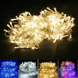100/200/500 LED Mains Plug In String Fairy Lights Garden Wedding Party Outdoor - Picture 1 of 19