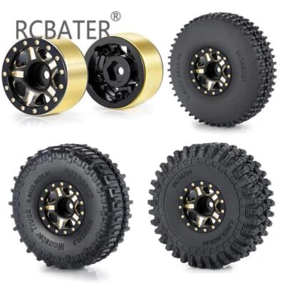 RCBATER 1.0" Wheel Rims Tires for 1/18 Traxxas TRX4M 1/24 RC Crawler Axial SCX24 - Image 1 of 4