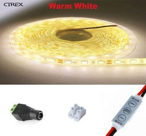 Waterproof Warm White 12V 5M 5050 SMD 300 LEDs LED Strip Lights Car Boat Caravan - Picture 1 of 7