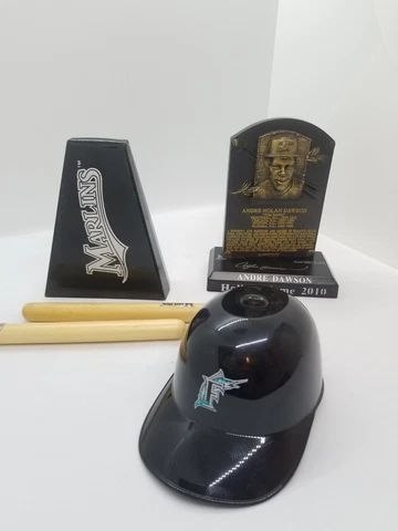 Miami Marlins Logo Miami Fan Lot Bell Andre Dawson Statue Mini Helmet Sticks * Cover