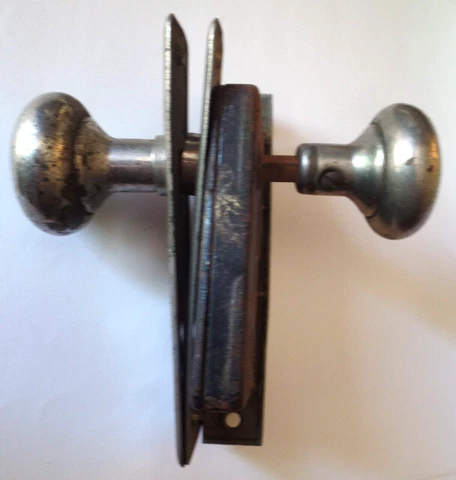 Vintage Salvaged Silver Metal Door Handles (No Keys) For Parts or Repair Cover