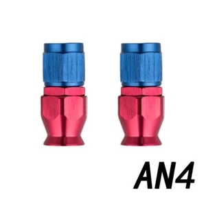 2Pcs Red Oil Fuel Line Hose End Fitting Adapters Kits 0°Degree AN4 Aluminum End - Picture 1 of 12