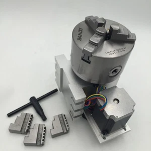 4th A Rotary Axis Nema23 6:1 Stepper Motor 3Jaw 80mm K11-80 Chuck CNC Millin - Picture 1 of 10