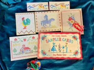 Vintage Anne Orr Sampler Cards Kit For Young Fingers Cross Stitch - 1951 - Picture 1 of 4