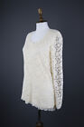 Marc Cain White Floral Embroidered Lace Long Sleeve Pullover Shirt Size L
