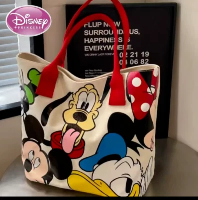 BOLSO DE MANO DISNEY CON CORREA ROJA Y CREMALLERA-MICKEY,PLUTO,DONALD,GOOFY,MINNIE-LONA Foto 1 de 4