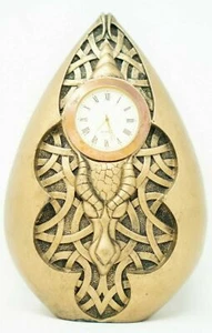 Reloj Zoei 2000 firmado huevo de dragón con acabado dorado de 7"" de alto - Imagen 1 de 3