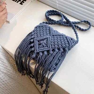 Bolso de Paja, Bolso de Playa Bohemio con Borla, Bolso Bandolera para Mujer - Imagen 1 de 28