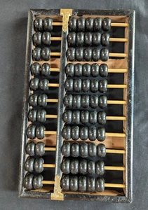 Holz Abacus Rechner - Holzrahmen mit Messingbeschlägen - Bild 1 von 14