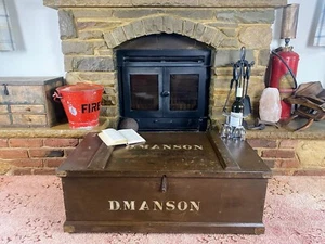 Old Antique Oak Chest, Vintage Military Trunk, Blanket Box, Coffee Table. - Picture 1 of 8