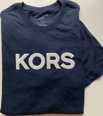 MICHAEL KORS Mens crew neck graphic Logo t-shirt Size M L XL 2XL Black Navy - Image 1 of 4