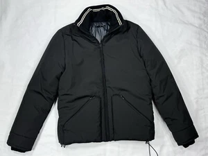 Karl Lagerfeld Paris Bomber Puffer Jacket Ribbed Cotton Cuff Collar Black 40 S - Picture 1 of 22