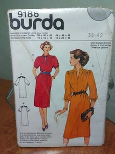 Vintage Burda Sewing Pattern 9186 Misses Dress Sz 12 to 16 NOS DAMAGED PACKAGE - Picture 1 of 11