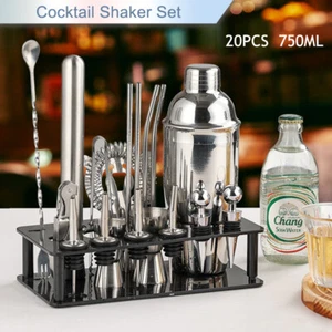 Cocktail Shaker Set Maker Mixer Martini Spirits Bar Strainer Bartender Stand Kit - Picture 1 of 16