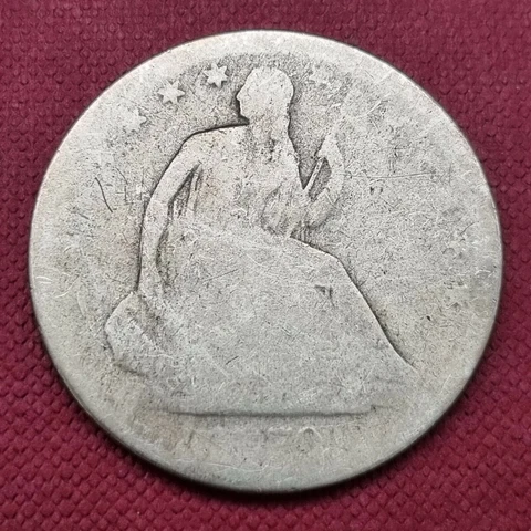 1870 S Seated Liberty Half Dollar 50c Circulated #42649 Cover