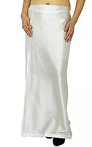 Silk Saree Women Petticoat Underskirt Skirt Inskirt Indian Sari Innerwear White - Picture 1 of 4