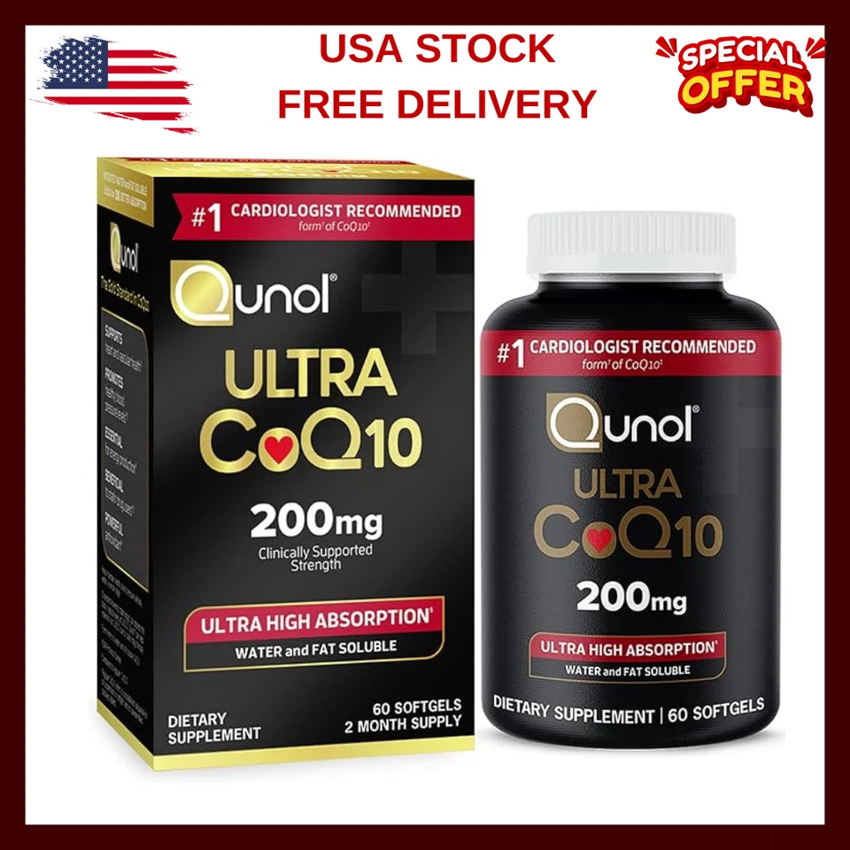 Qunol Coq10 200Mg Softgels Ultra Coq10 - Ultra High Absorption Coenzyme Q10 Sup