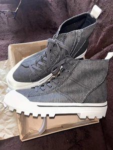 Lucky Brand Women’s Eisley Black Round Toe Lace Up High Top Sneakers Sz 9.5 New - Picture 1 of 17
