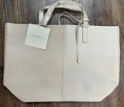 Donna Karan Cashmere Mist Tote Bag Beige Faux Leather Suede Purse Bag - Image 1 of 3